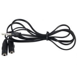 Аудио переходник Ritmix RAS-110 Black (2*3.5mm =) 3.5mm 4 pin), 1м.