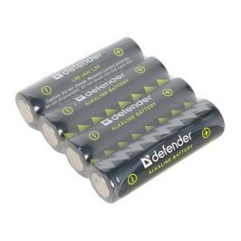 Батарейка Defender алкалиновая LR6-4F AA, в пленке 4шт