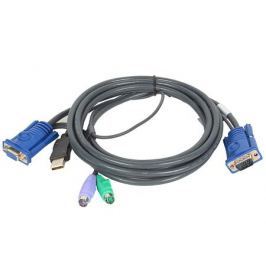 Кабель ATEN KVM Cable 2L-5503UP Кабель для KVM: USB(Am)+DB15(m) (PC) -на- 2*PS/2(m)+DB15(f) (KVM), 3м