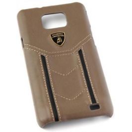 Кожаный клип-кейс для Samsung Galaxy S2 Lamborghini Gallardo-D2 (серый/черный)