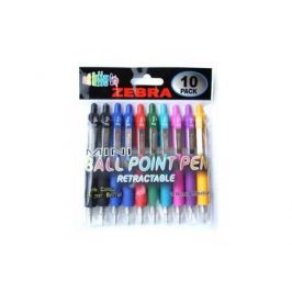 Набор шариковых ручек Zebra MINI Z-GRIP 8 цветов 10шт