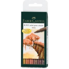 Набор капиллярных ручек капилярный Faber-Castell Castell 167106 6 шт земляные оттенки B