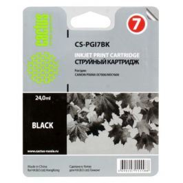 Картридж CACTUS CS-PGI7BK для Canon Pixma MX7600/iX7000, чёрный, 570 стр.