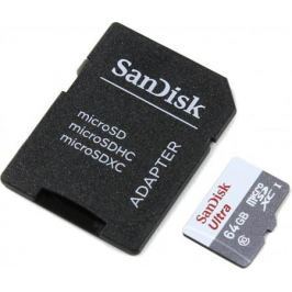 Карта памяти Micro SDXC 64Gb Class 10 Sandisk SDSQUNS-064G-GN6TA + адаптер SD