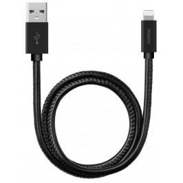 Кабель Deppa Leather USB - 8-pin для Apple алюминий/экокожа MFI 1.2м черный 72266