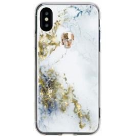 Накладка Bling My Thing Tresure Alabaster. Gold Skull, с кристаллами Swarovski для iPhone X рисунок