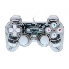 Геймпад CBR CBG 915 для PC, проводной, 2 вибро мотора, подстветка, прозрачный, USB