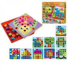 1toy ИГРОДРОМ мозаика для малышей Кнопик, 10 трафаретов, 30х30х5 см