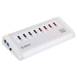 Концентратор USB Orico UH4C4 (серебристый) 5V2.4A*2/5V1A*1 Charger ports