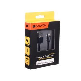 Кабель Apple Lightning/USB 1.0м Canyon CNS-MFICAB01B силиконовая оплетка черный (MFI)
