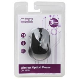Мышь CBR CM-530 Bluetooth Black Оптика, 800/1200/1600dpi, 2 доп.кл., софттач, мини