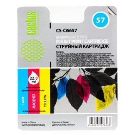 Картридж Cactus CS-C6657 №57 (трехцветный) для HP DeskJet 450/5145/5150/5151/5550/5552/5650/5652/5655/5850/9650/9670/9680; DigitalCopier 410; Office