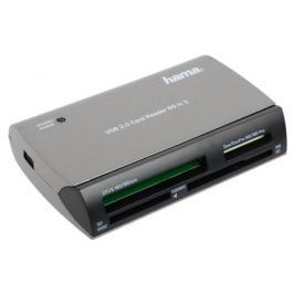Картридер внешний Hama H-49009 USB 2.0 35в1 серебристый