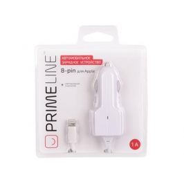 Автомобильное зарядное устройство Prime Line 2201 8-pin для Apple, 1A, белый