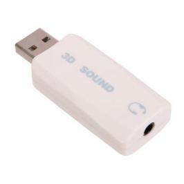 Адаптер ORIENT AU-02W, USB to Audio, jack 3.5 mm (4-pole) для подключения телефонной гарнитуры к порту USB, белый