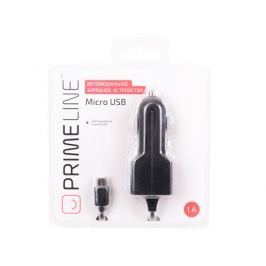 Автомобильное зарядное устройство Prime Line 2202 micro USB, 1A, черный