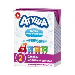Молочная готовая смесь Агуша 2 3,1% с 6 мес. 200 мл