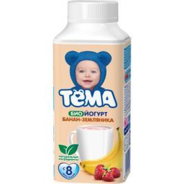 Биойогурт питьевой Тёма Банан и земляника 2,8% с 8 мес. 210 мл