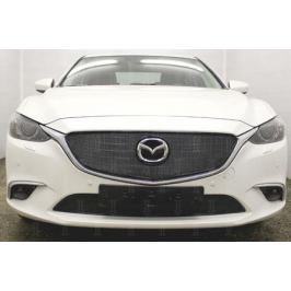Защита радиатора Premium, чёрная, верх Allest MZ6.15.PREMIUM.top.black для Mazda 6 (2015 - 2017)