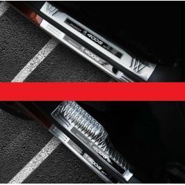 Накладки на пороги внешние + внутренние с надписью 4008 для Peugeot 3008 2017-