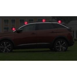 Хромированные молдинги на окна (верхнии) для Peugeot 3008 2017-