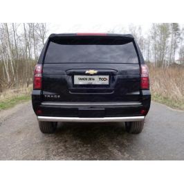 Задняя защита 75х42мм (овальная) CHEVTAH16-18 для Chevrolet Tahoe IV 2015-